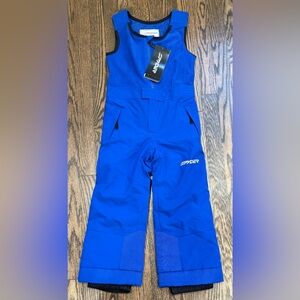 NWTs Spyder Boys’ Expedition Snow Pants/Bib. Electric Blue. Size 6